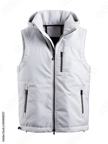 White Vest Men Windproof with fleece on transparent background