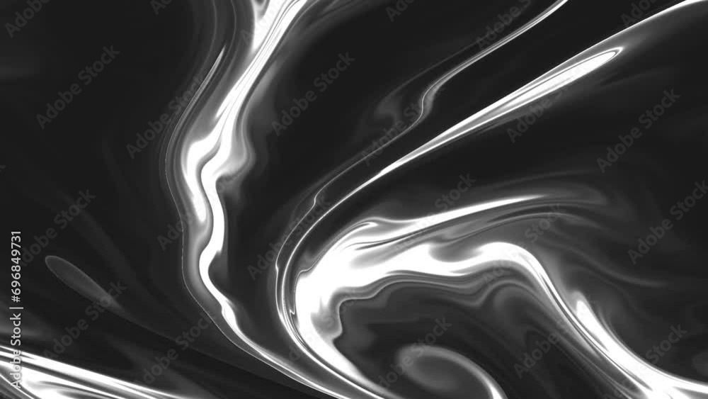 4k Abstract liquid mercury alloy metal liquid water surface flow background, metals chemical oil materials melting texture background
