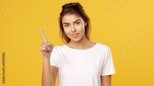 Woman happily gesturing success with thumbs up and okay signs on white background