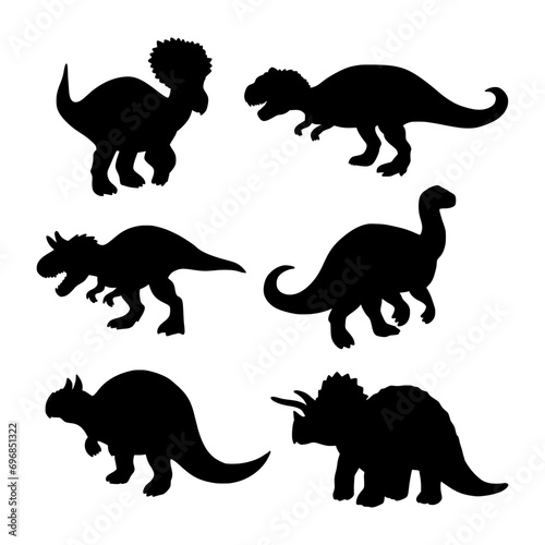 set of dinosaurs silhouettes, vector eps 10 © CHAIYAPHON