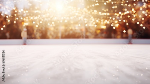 Festive background, empty skating rink, activity or sports area