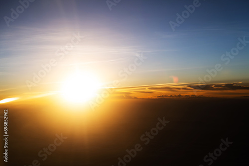Aerial view of beautiful sunset © xy