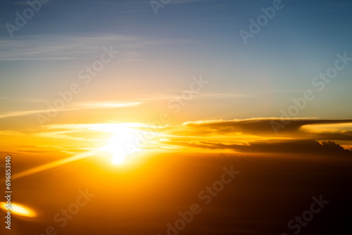 Aerial view of beautiful sunset © xy