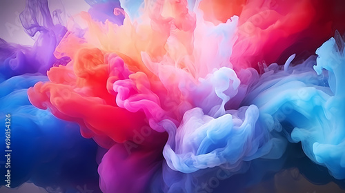 Colorful background with powder explosion smoke, PPT background