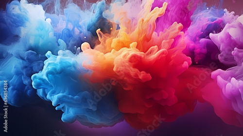 Colorful background with powder explosion smoke, PPT background