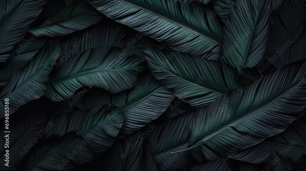 This image features abstract black leaves arranged to form a textured tropical background, blending dark and tropical elements. This image features abstract black leaves arranged to form a textured tropical background, blending dark and tropical elements.