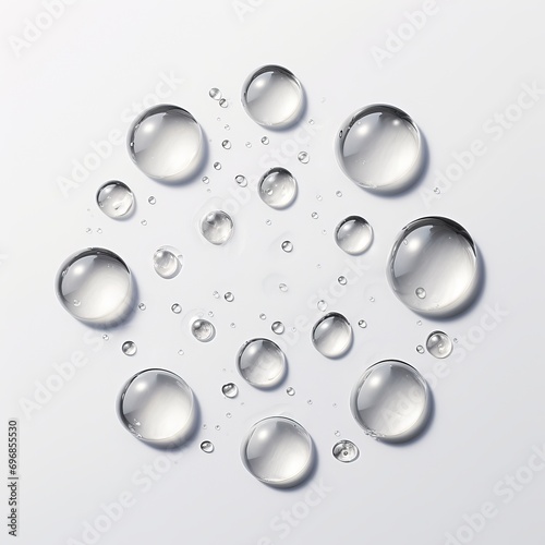 Drops of Water On White Background, Water Bubbles, Drops of Water