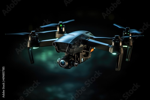 Drone Equipped With Night Vision Captures Images In Darkness © Anastasiia