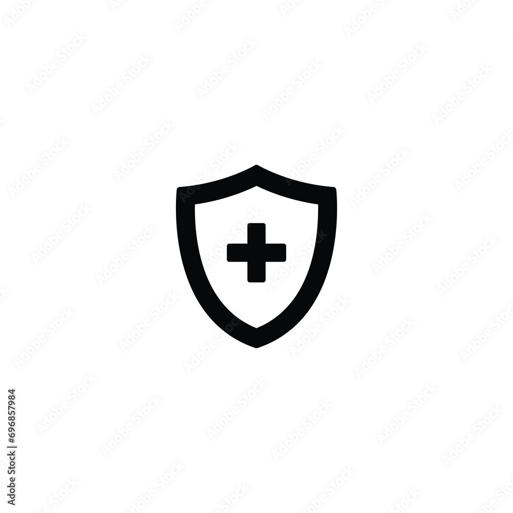 Fototapeta premium Shield medical insurance icon vector for web site Computer and mobile app