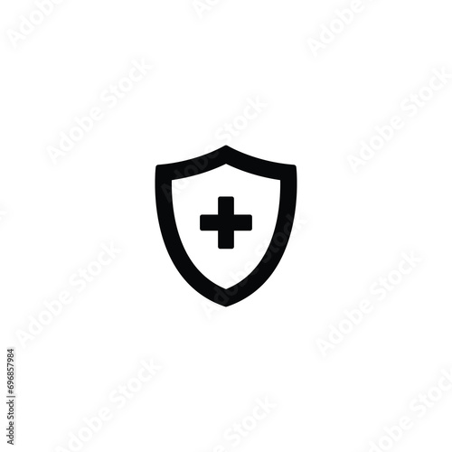 Shield medical insurance icon vector for web site Computer and mobile app