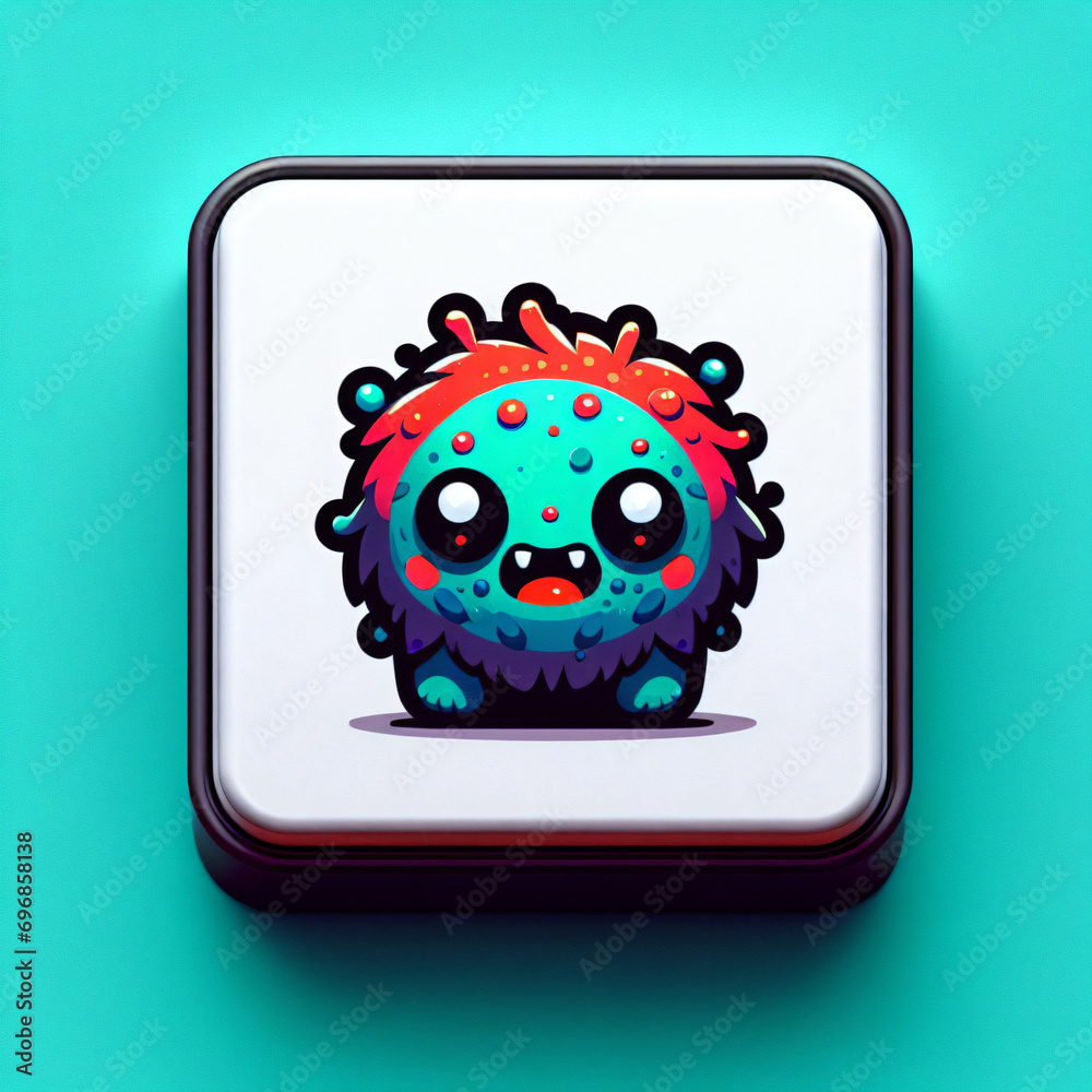 custom made wallpaper toronto digitalSquare avatar. Kawaii chibi monster. Funny, amusing. Doodle style.