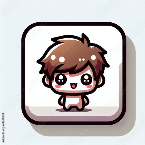 Wallpaper Mural Square avatar. Kawaii chibi monster. Funny, amusing. Doodle style. Torontodigital.ca