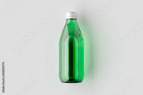 Water bottle mockup. Green glass.