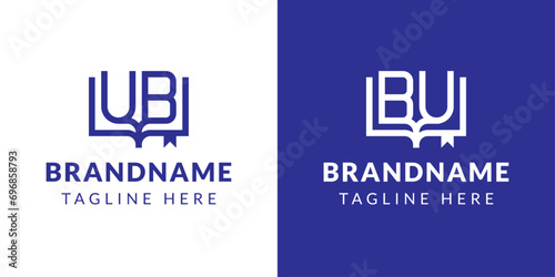 Letter BU and UB Book Logo, suitable for business related to book with BU or UB initials