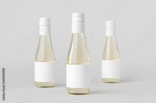 Small white wine bottle mockup. Burgundy, alsace, rhone shape.
