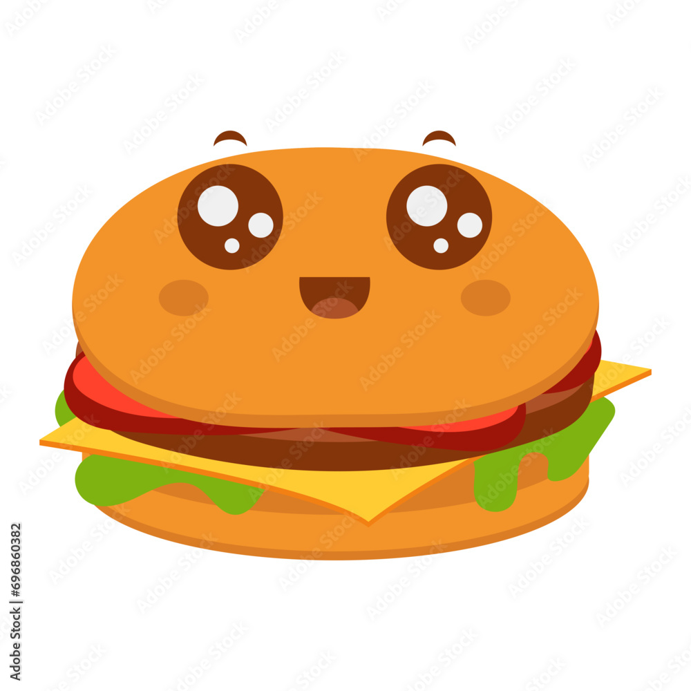 Fototapeta premium Humberger Karakter Illustration