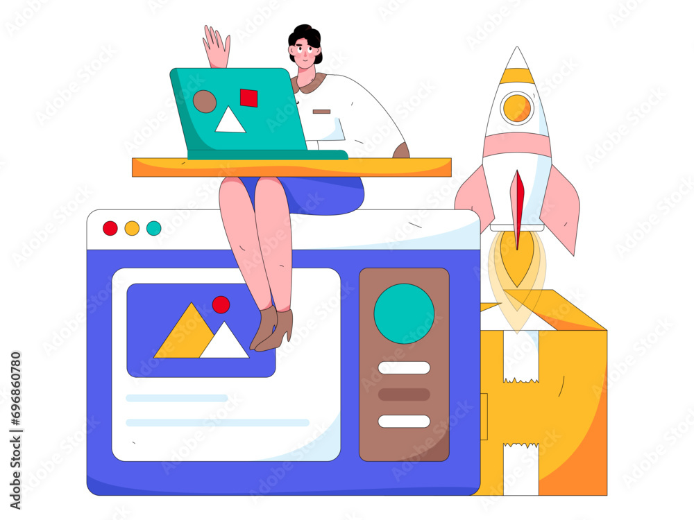 Flat vector illustration of business people operating work scene
Flat vector illustration of business people operating work scene