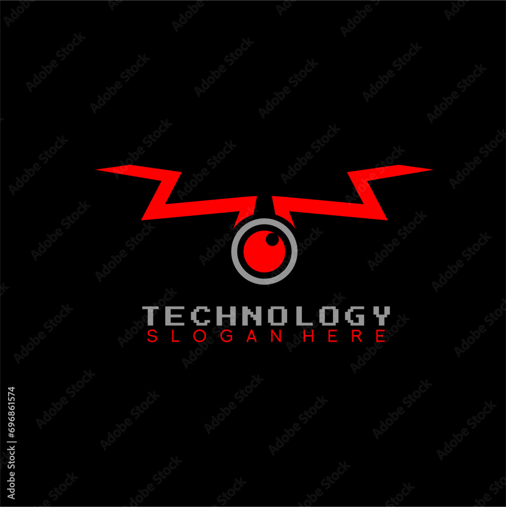 Drone logo design with letter W concept.