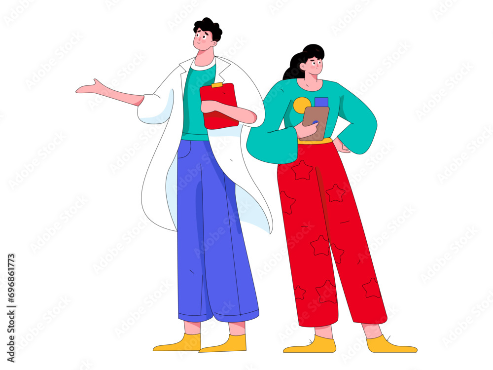 Flat vector illustration of business people operating work scene
Flat vector illustration of business people operating work scene