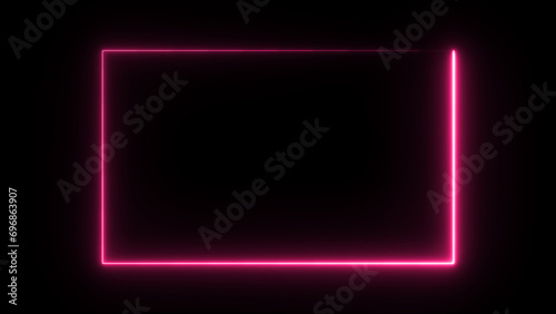 Neon light frame illustration background in an abstract style. photo