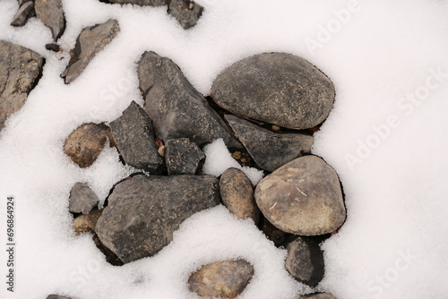 Rocks in the snow