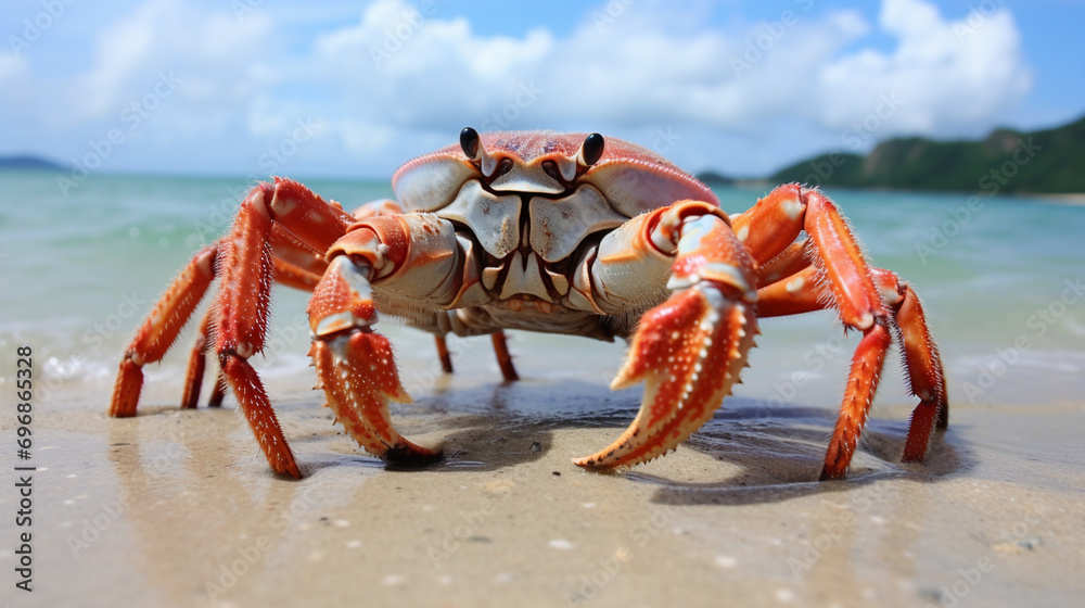Hairy leg mountain crab at Tachai Island. AI Generative Hairy leg mountain crab at Tachai Island. AI Generative
