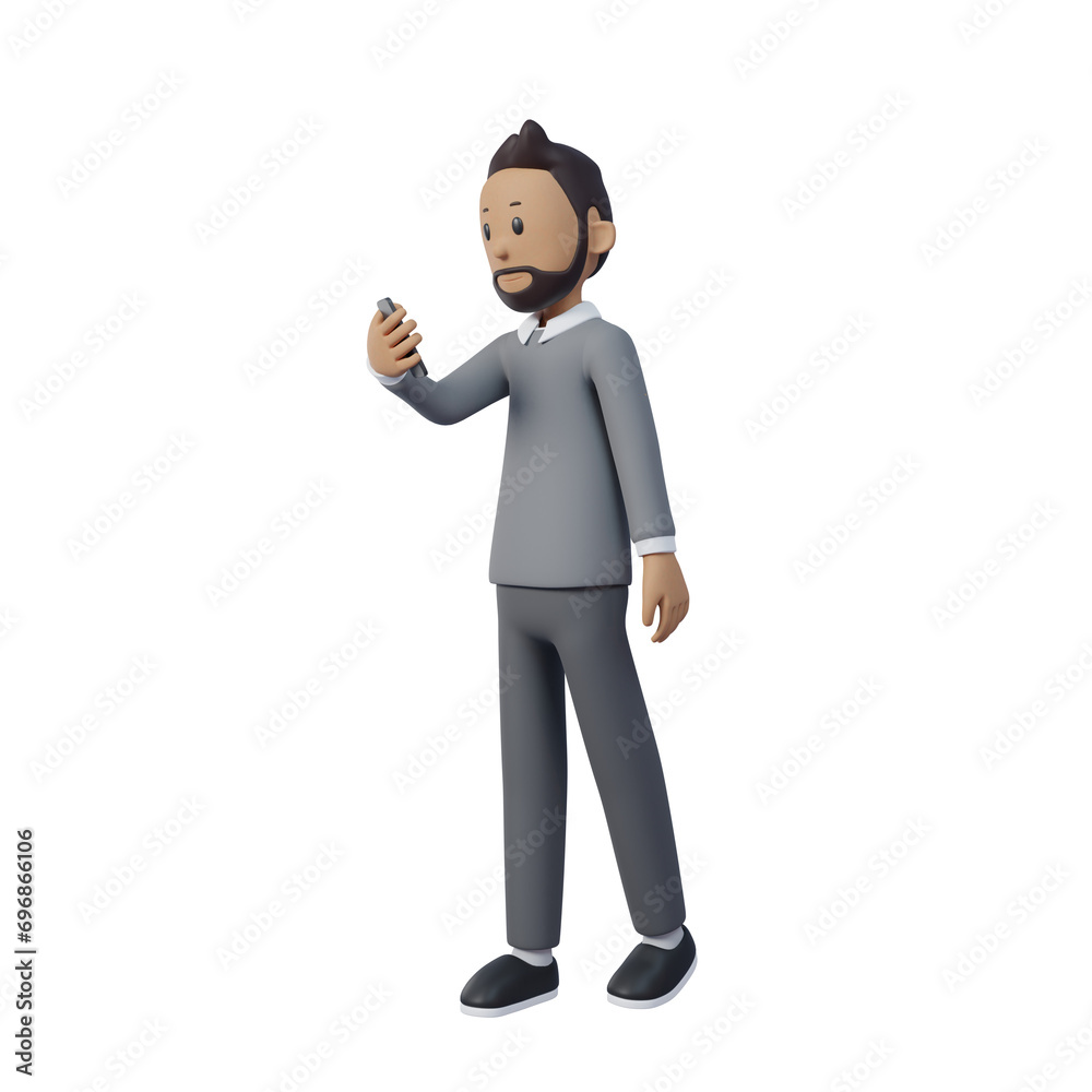 3d businessman was working in front of his laptop. 3d illustration.3d rendering. 3d businessman was working in front of his laptop. 3d illustration.3d rendering.