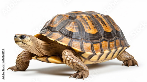 Hermann tortoise turtle dhermann testudo hermanni isolated white background. AI Generative photo