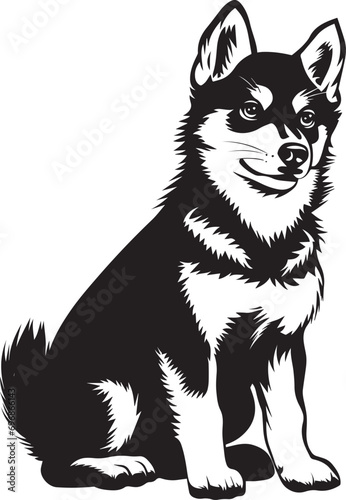 black and white husky dog