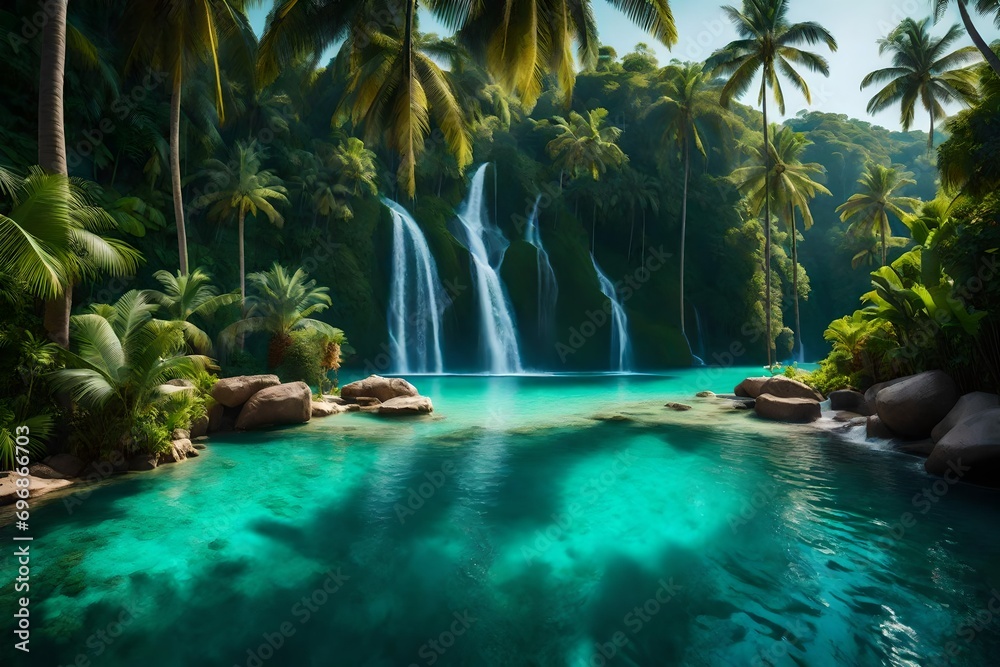 tropical pool in the tropical resort