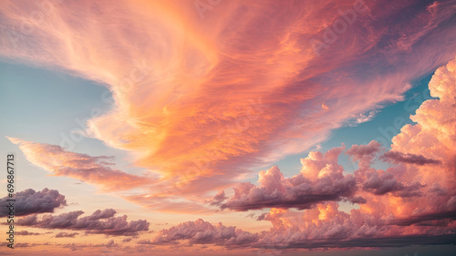 beautiful sunset sky with clouds at twilight
