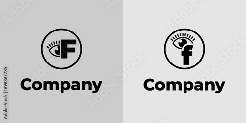Letter F Vision Logo, suitable for business related to vision, spy, optic, or eye with Initial F