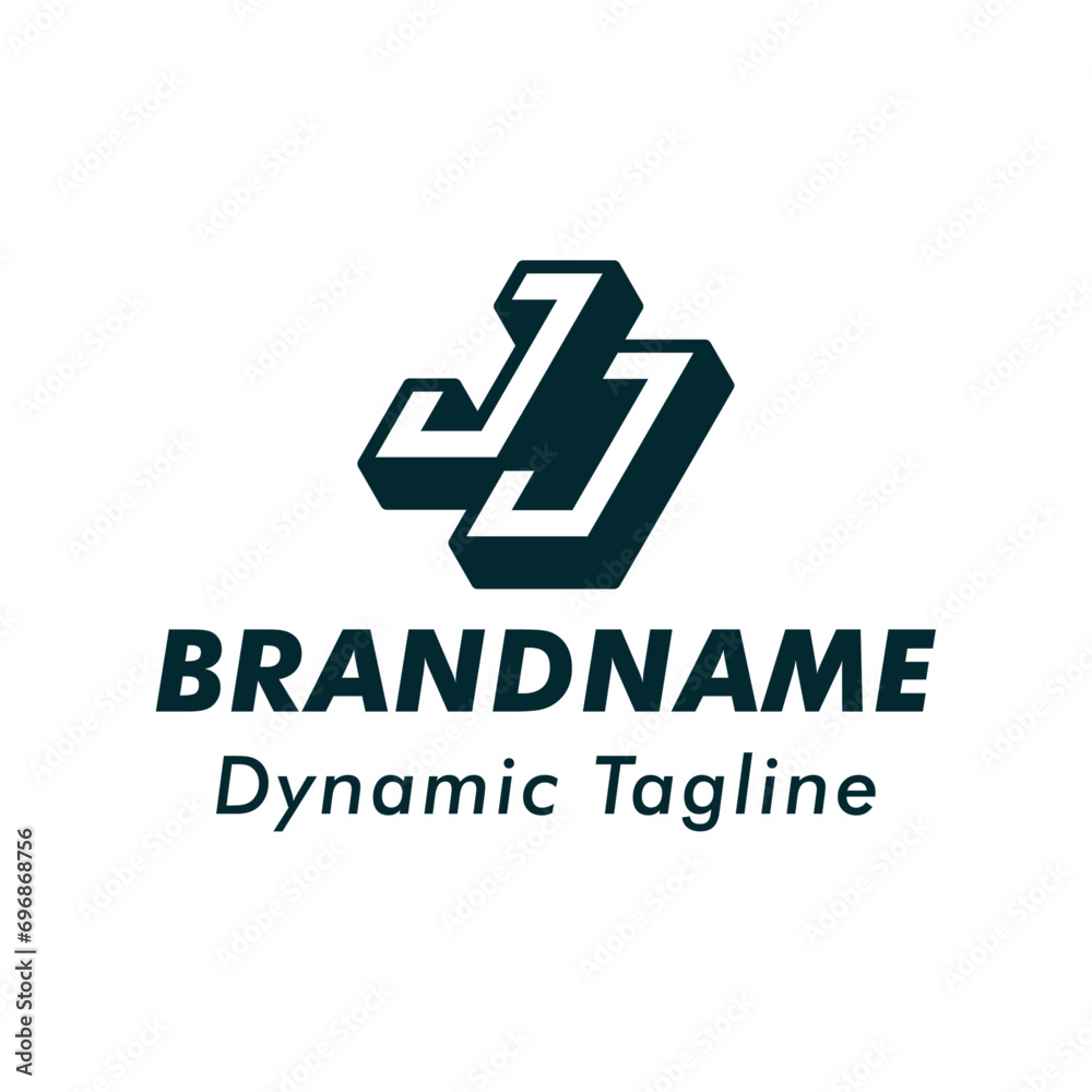 Fototapeta premium Letter JJ 3D Monogram Logo. Suitable for business with jj initials
