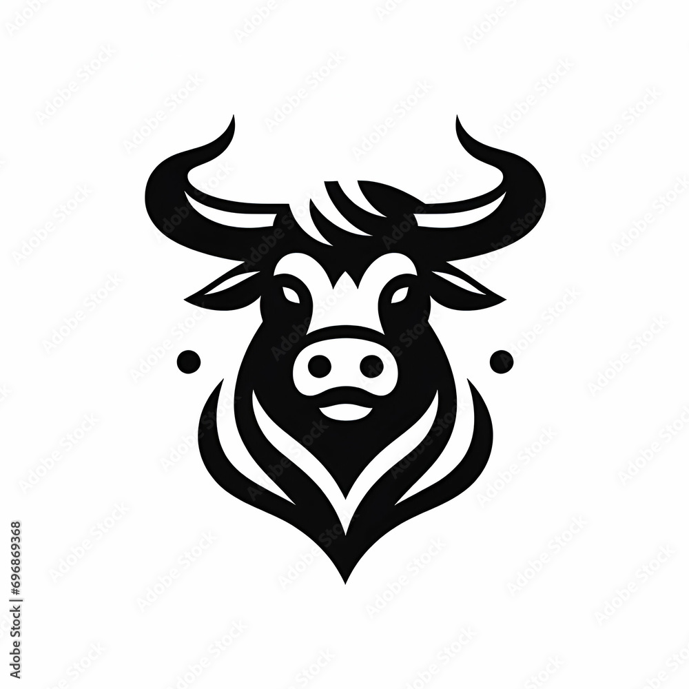 Bull head vector illustration on white background Bull head vector illustration on white background