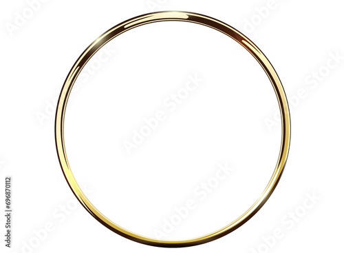 Abstract luxury golden ring isolated on transparent background. PNG light circles spotlight light effect. Gold color round frame