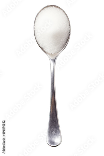 A spoonful of white sugar isolated on transparent background