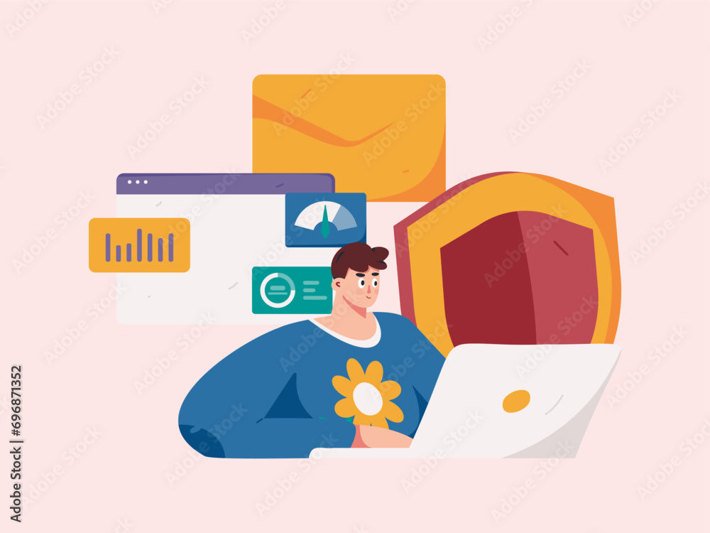 Flat vector illustration of business people operating work scene
Flat vector illustration of business people operating work scene