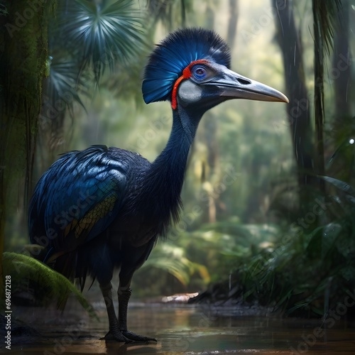 crowned crane bird generative ai