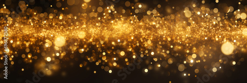 close up shot of golden glitter and bokeh background