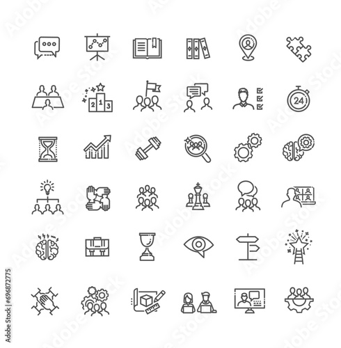 Teamwork Icons. Business teamwork, team building