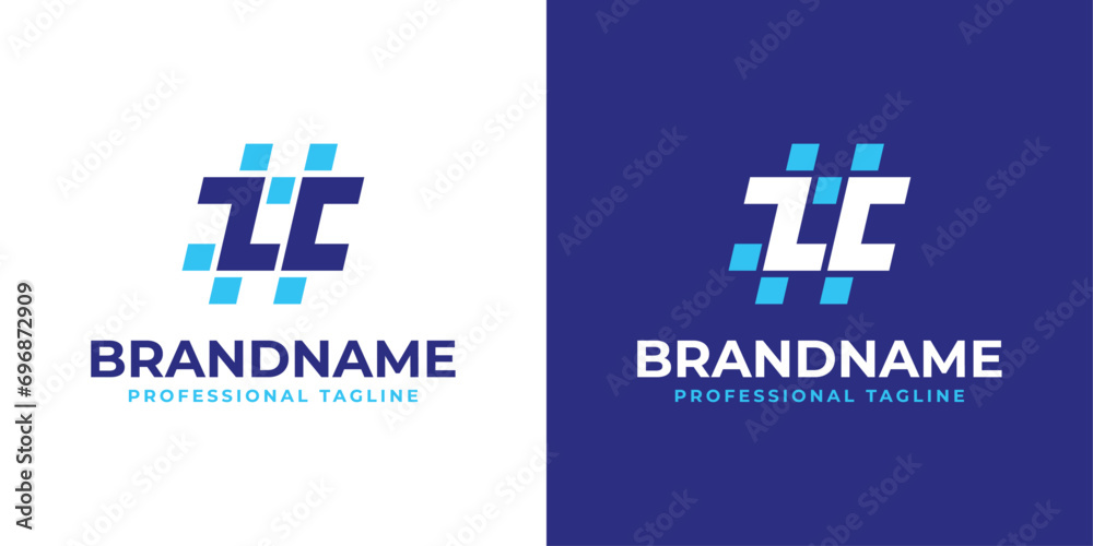 Letter ZC Hashtag Logo, suitable for any business with ZC or CZ initials. - obrazy, fototapety, plakaty 