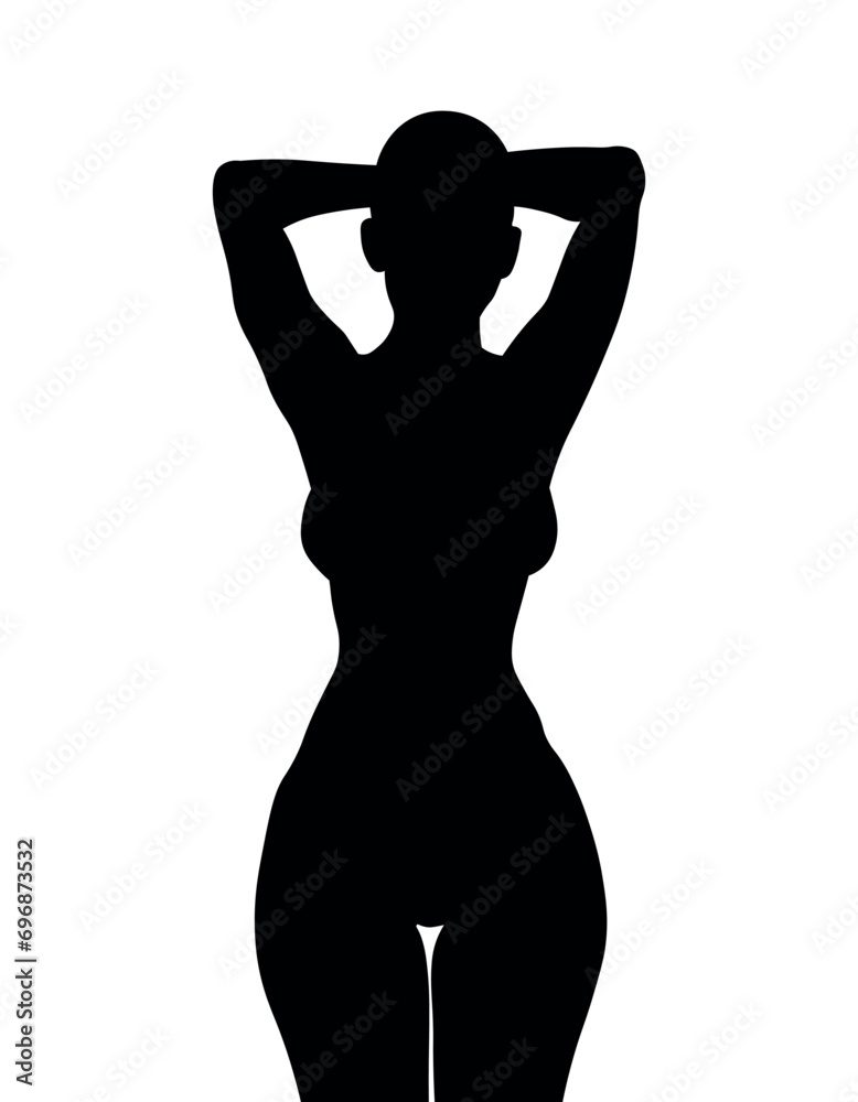silhouette of a woman black stroke draw by hand