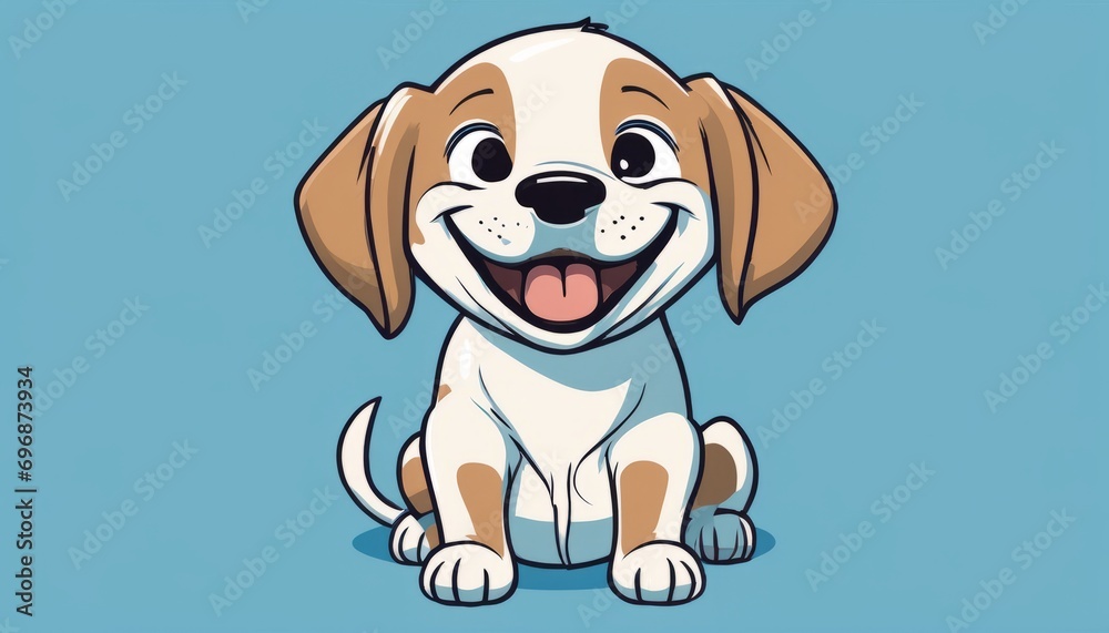 A happy dog with a pink tongue