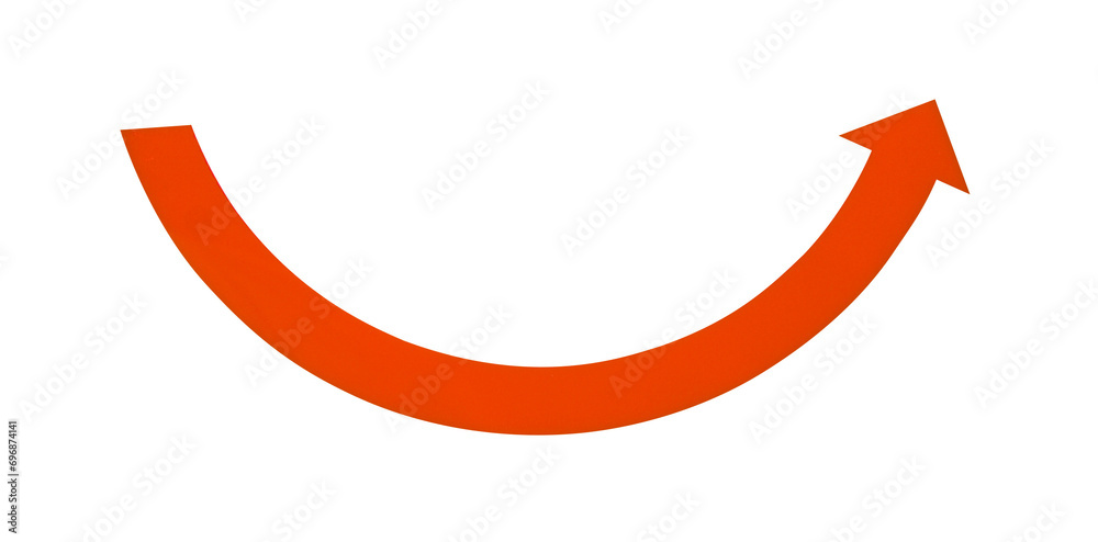 Orange arrow in an arc pointing upwards Orange arrow in an arc pointing upwards