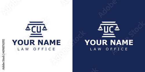 Letter CU and UC Legal Logo, suitable for lawyer, legal, or justice with CU or UC initials