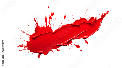 Dynamic Red Paint Splash in Motion on Transparent Background