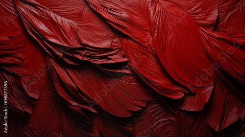 A striking maroon fabric  artfully draped with gentle folds  exudes a sense of passion and mystery
