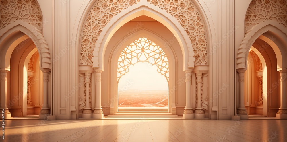 elegant grand mosque door arch