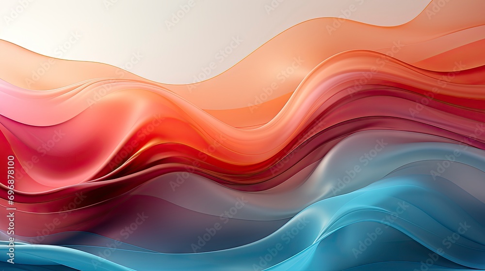 Vibrant Abstract Art of Fluid Gradient Waves in Orange and Blue Hues Vibrant Abstract Art of Fluid Gradient Waves in Orange and Blue Hues