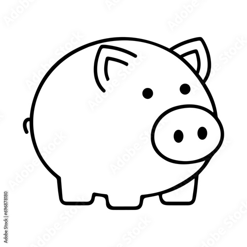 Piggy bank icon, on white background. Vector illustration